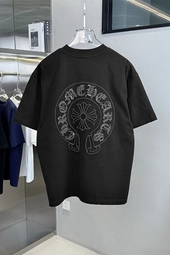 Чёрная оверсайз футболка Chrome Hearts Premium   