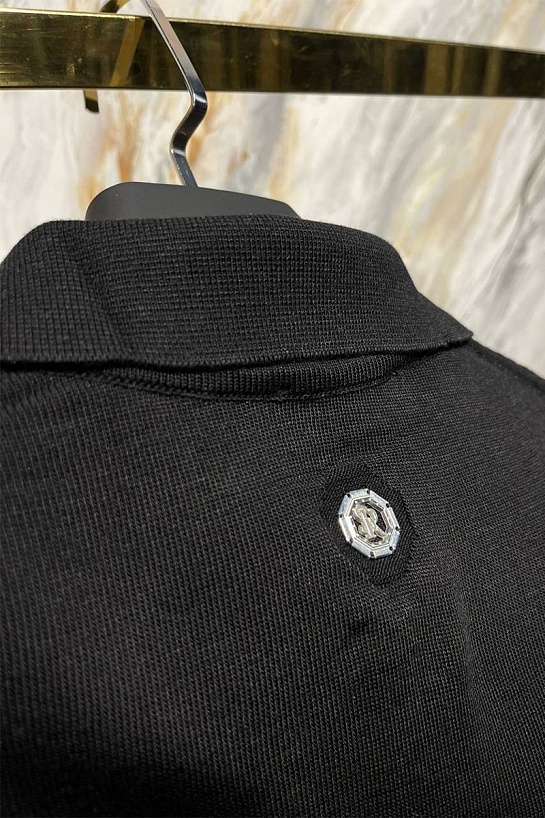 Мужское поло Stefano Ricci чёрного цвета