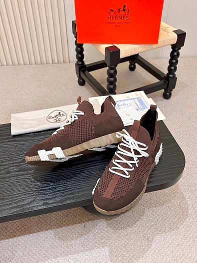 Текстильные кроссовки Hermes lift slip-on   