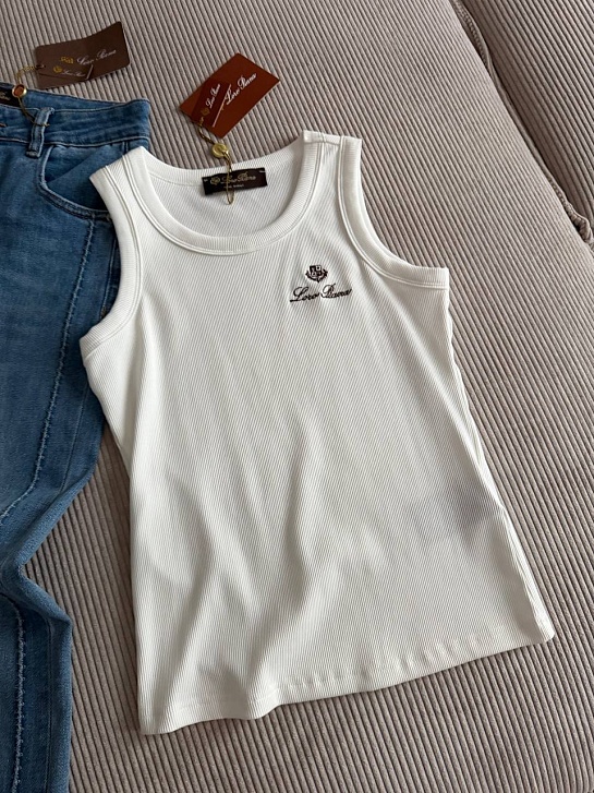 Женская белая майка Loro Piana premium 