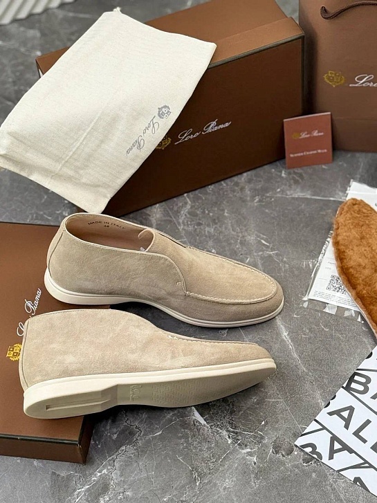 Мужские лоферы с меховой стелькой Loro Piana