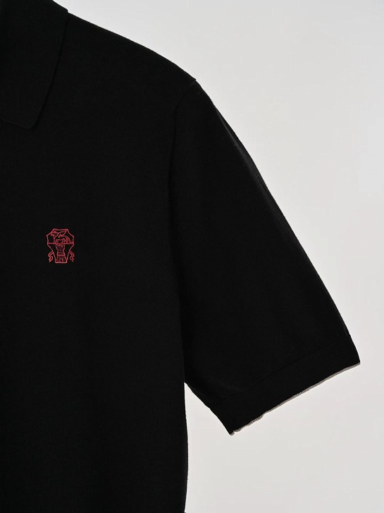 Мужское чёрное поло Brunello Cucinelli premium