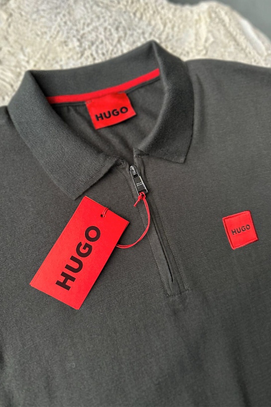 Мужское зелёное поло Hugo Boss classic badge