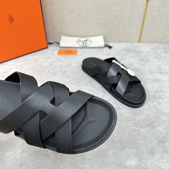 Мужские шлёпанцы Hermes Kazimir - Black