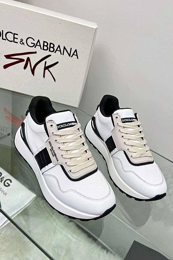 Женские комбинированные кроссовки Dolce & Gabbana - White / Black   
