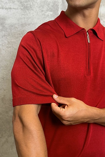 Мужское поло Stefano Ricci Eagle zip-neck - Red   