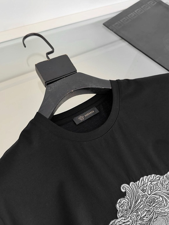 Мужская футболка Versace Medusa logo-embroidered - Black