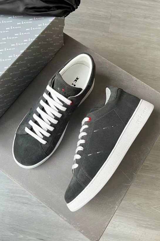 Замшевые кроссовки Kiton - Grey