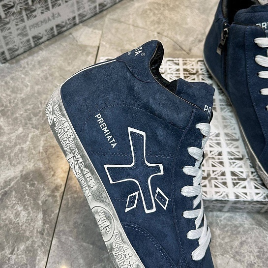 Замшевые кроссовки с мехом Premiata high-top - Navy