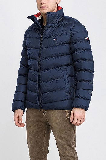 Тёмно-синяя куртка Tommy Hilfiger classic logo-patch   