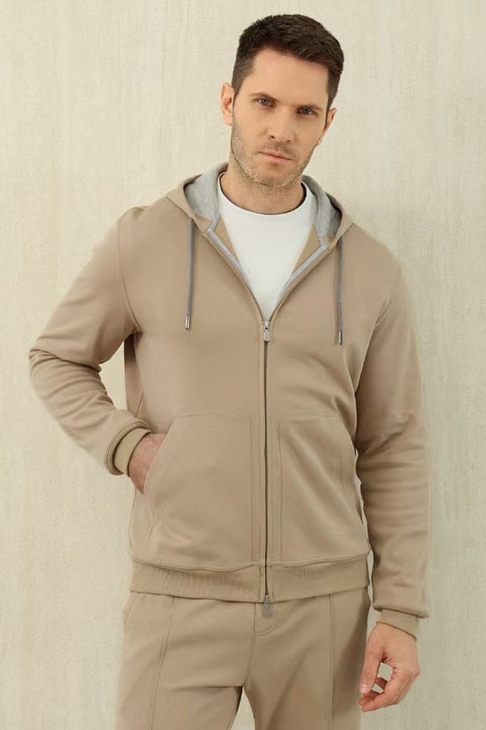 Кофта на молнии Brunello Cucinelli Premium - Beige