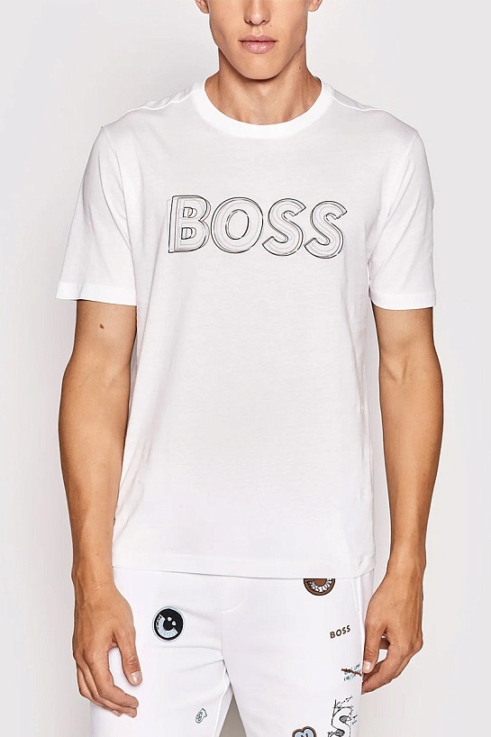 Мужская футболка Hugo Boss белого цвета