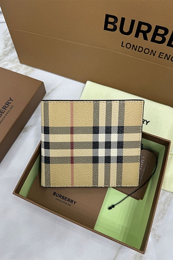 Кожаный кошелёк Burberry Premium 11x10 см   