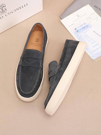 Мужские замшевые лоферы Brunello Cucinelli   