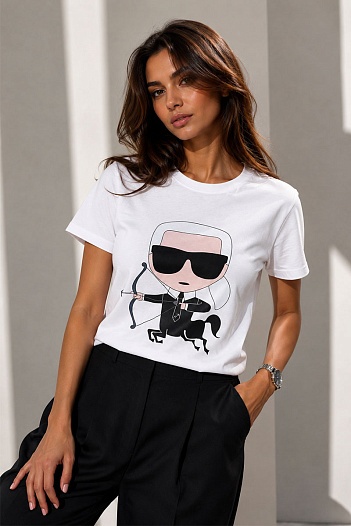Женская белая футболка Karl Lagerfeld "Sagittarius"   