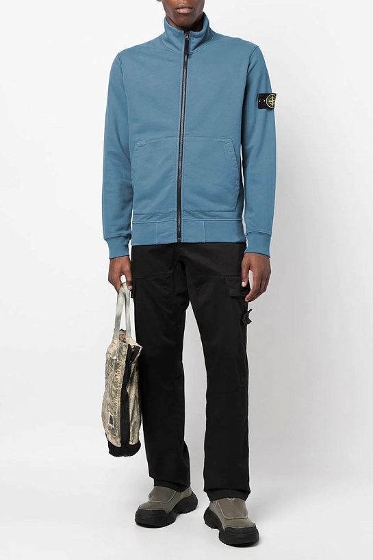 Кофта синего цвета Stone Island Zip-Up Compass-patch