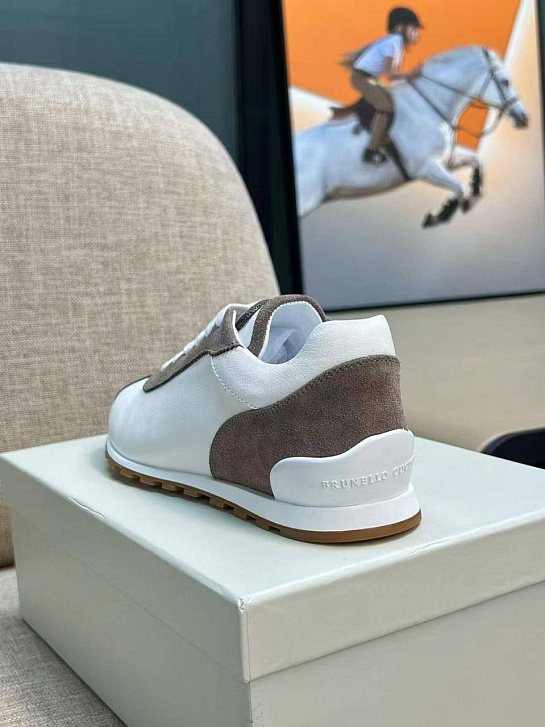 Женские комбинированные кроссовки Brunello Cucinelli low-top premium