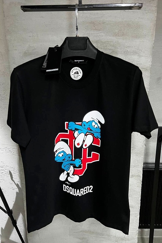 Чёрная футболка Dsquared2 smurfs graphic-print