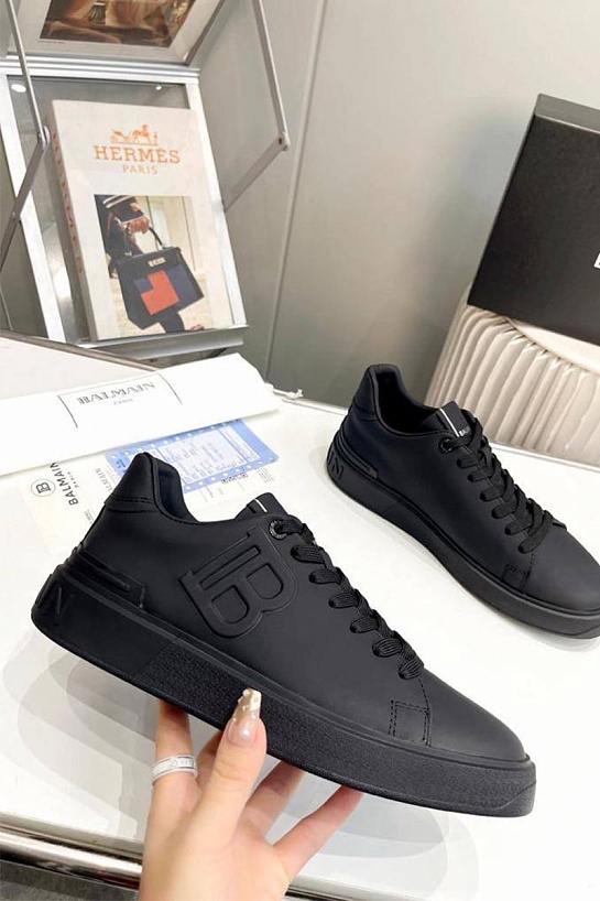 Мужские кожаные кроссовки Balmain B-Court