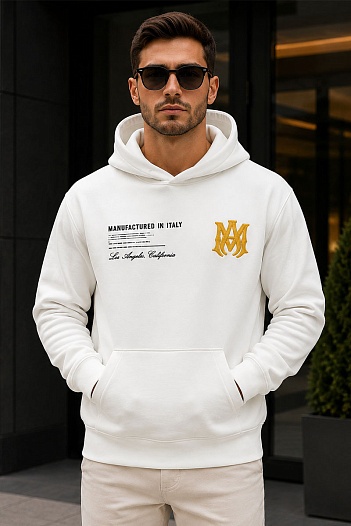 Худи белого цвета Amiri Military Specs Stencil   