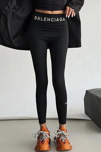 Женские черные леггинсы Balenciaga premium   