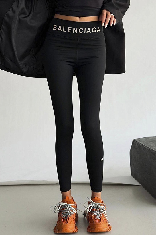 Женские черные леггинсы Balenciaga premium