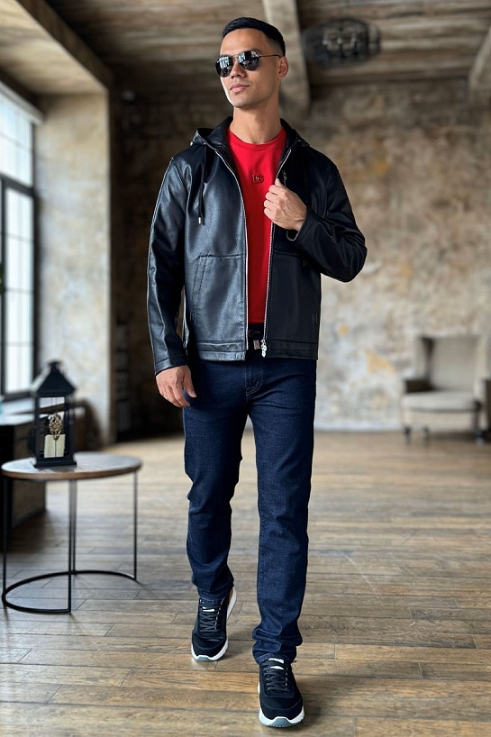 Мужская кожаная куртка Hermes premium