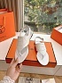 Женские кожаные сандалии Hermes Premium - White
