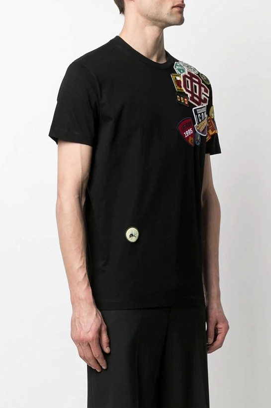 Чёрная оверсайз футболка Dsquared2 embroidered logo patch