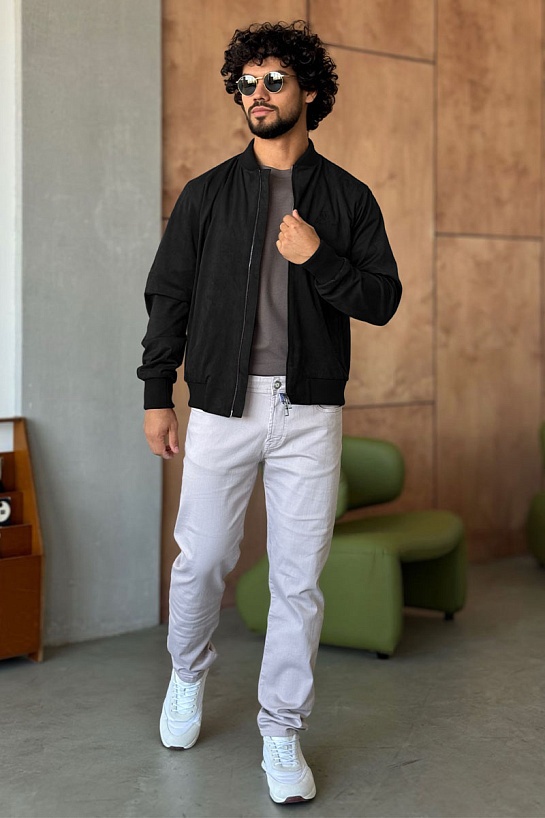 Мужской чёрный бомбер Loro Piana