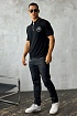 Мужское поло Stefano Ricci Eagle zip-neck - Black