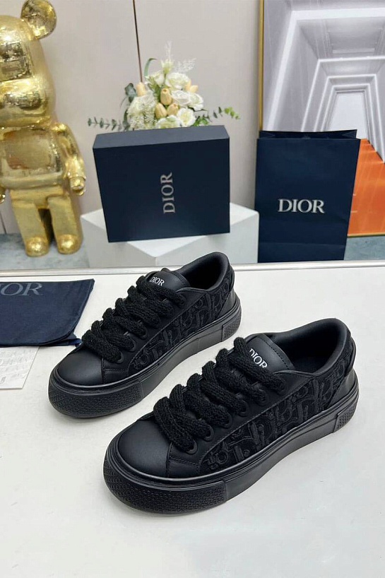 Женские комбинированные кроссовки Dior чёрного цвета