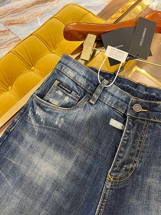 Мужские синие джинсы Dolce & Gabbana skinny fit Premium