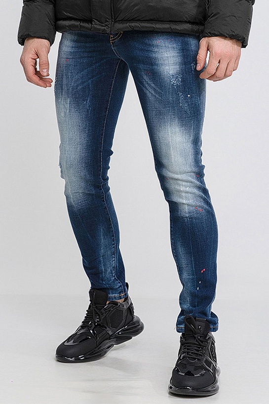 Мужские джинсы Dsquared2 paint splatter - Navy