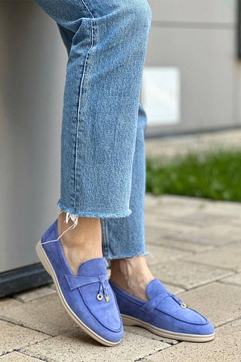 Женские замшевые лоферы Loro Piana Open Walk   