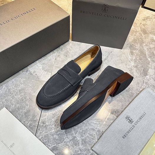 Мужские замшевые лоферы Brunello Cucinelli   