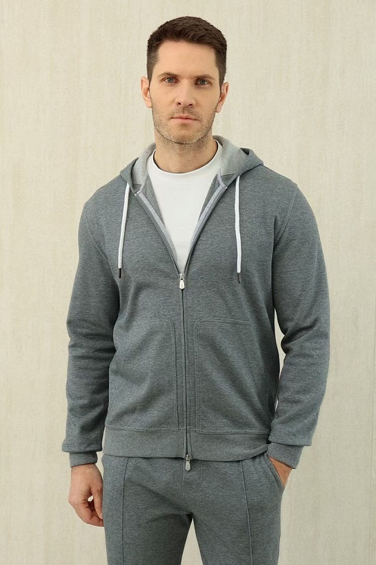 Кофта на молнии Brunello Cucinelli Premium - Grey