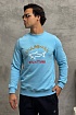 Свитшот голубого цвета Paul & Shark logo-print