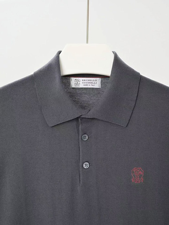 Мужское серое поло Brunello Cucinelli premium