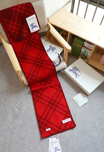 Шарф Burberry Check premium 182x30 см - Red   