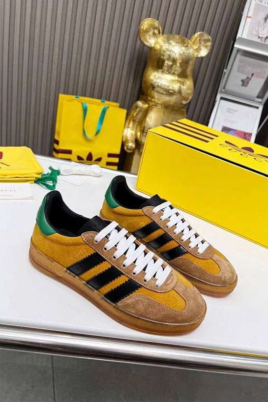 Женские кроссовки Gucci x Adidas Gazelle Collaboration - Orange