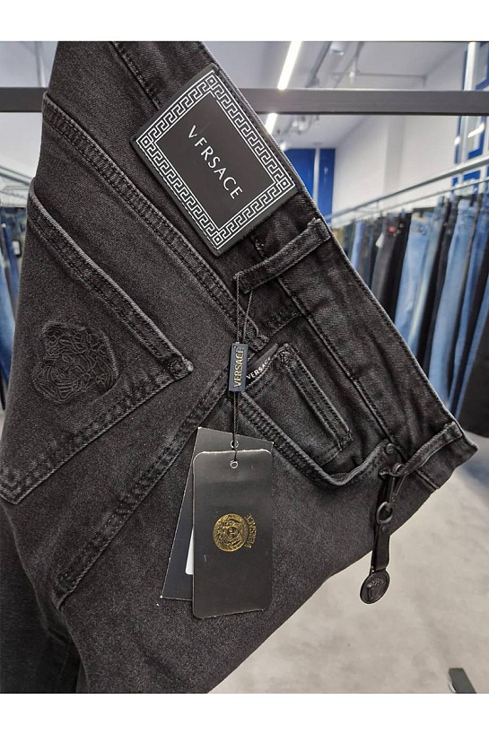 Мужские чёрные джинсы Versace