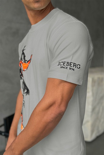 Мужская серая футболка Iceberg x Looney Tunes   
