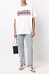 Белая оверсайз футболка Gucci mirror-logo