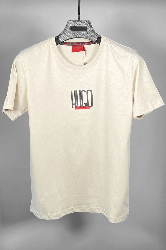 Мужская бежевая футболка Hugo Boss