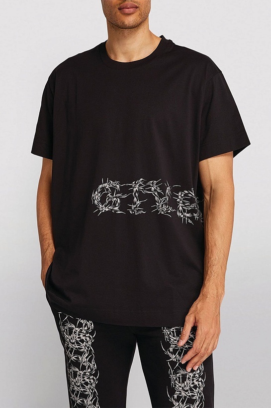 Чёрная оверсайз футболка Givenchy Barbed Wire