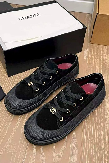 Женские замшевые кеды Chanel premium   