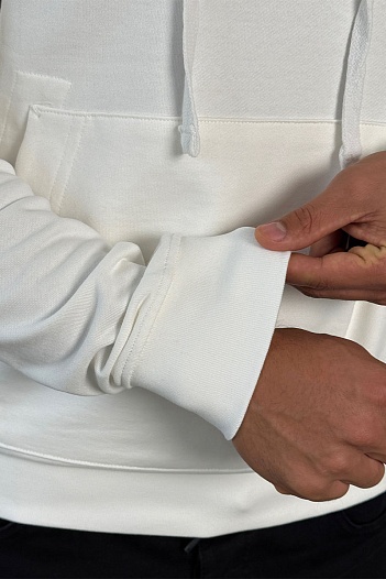 Мужское худи белого цвета Stone Island Compass-patch   