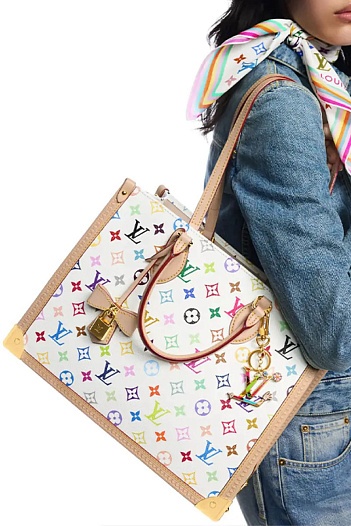 Кожаная сумка Louis Vuitton x Takashi Murakami On The Go MM 36x27 см   