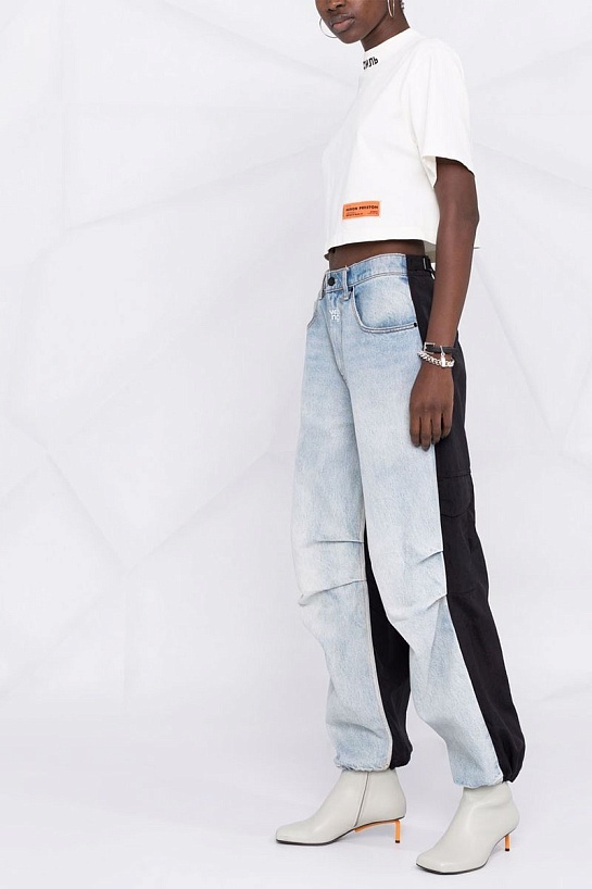 Белая футболка Heron Preston СТИЛЬ-logo cropped